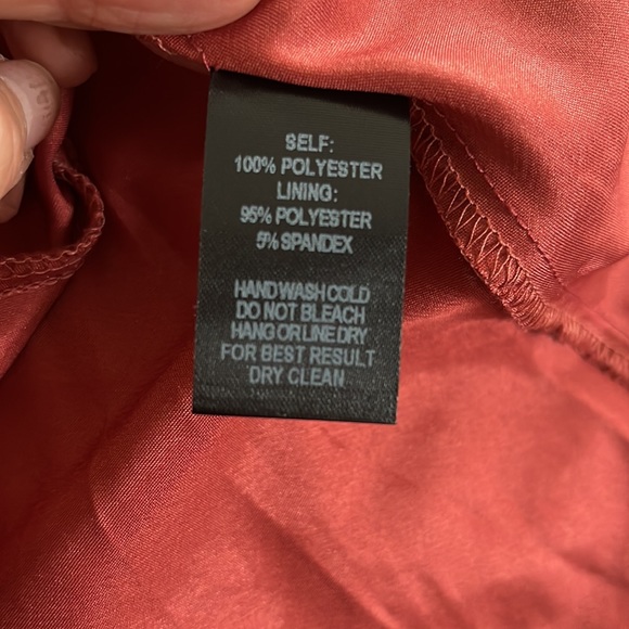 Midi dress muted coral color with flower accents. Size Small. - Picture 6 of 6